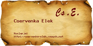 Cservenka Elek névjegykártya