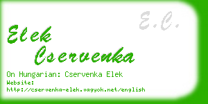 elek cservenka business card